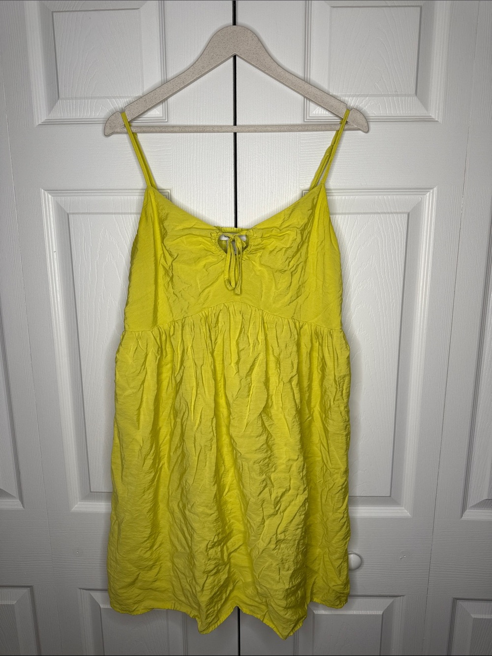 Nine West Lime Green Babydoll Mini Dress | Adjustable Straps | Size XL
